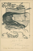 1900s THEO STROEFER POSTCARD - WOMAN - WIND - SERIE 62/6 (5704) - Otros & Sin Clasificación