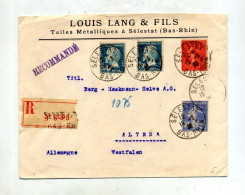 Lettre Recommandée Selestat Sur Semeuse Pasteur - Manual Postmarks