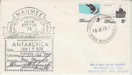 USA  Cover Ship Visit To McMurdo "USNS Maumee" Signature Ca Scott Base JAN 17 1978 (RT225) - Navires & Brise-glace