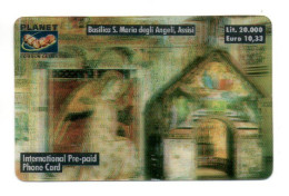 Basilique S.MARIA  DEGLI ANGELI Carte Prépayée Planet Italie 3 D Card   (K 382) - Publiques Spéciales Ou Commémoratives