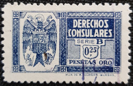 Fiscales Derechos Consulares Serie B 0.25 PTAS ORO - Revenue Stamps