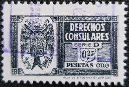 Fiscales Derechos Consulares Serie D 0.25 PTAS ORO - Revenue Stamps