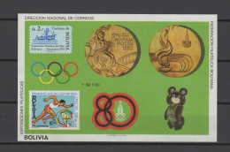 Bolivia 1980 Olympic Games Moscow, Athletics S/s MNH -scarce- - Ete 1980: Moscou