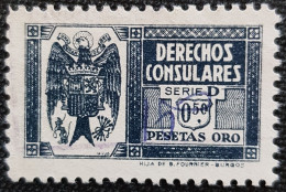 Fiscales Derechos Consulares Serie D 0.50 PTAS ORO - Revenue Stamps