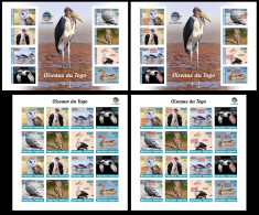 TOGO 2024 PACK MS 8V & 16V IMPERF - REG & OVERPRINT - BIRDS DUCK DUCKS BARN OWL OWLS SECRETARY EAGLES EAGLE DOVES - MNH - Búhos, Lechuza