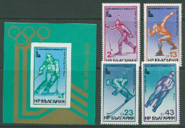 Bulgaria 1979 Olympic Games Lake Placid Set Of 4 + S/s MNH - Winter 1980: Lake Placid