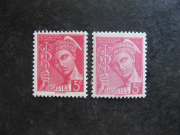 TB N° 406a, Rose Très Pâle + Normal, Neufs XX . - Unused Stamps