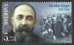 Moldova 2021. Scott #1094 (U) Nicolae Iorga (1871-1940), Writer And Prime Minister Of Romania (Complete Issue) - Moldawien (Moldau)