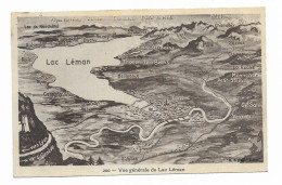 CPA RARE - Vue Générale Du Lac Léman - Circulé En 1927 - - Otros & Sin Clasificación