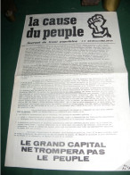 MAI 1968 : " LA CAUSE DU PEUPLE " LE N °3 DU 25 / 26 MAI 1968 , JOURNAL DE FRONT POPULAIRE - 1950 à Nos Jours