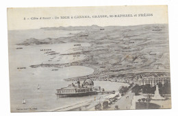 CPA Circulée En 1917 - Côte D'Azur - De Nice à Cannes, Grasse, St-Raphael Et Fréjus - Edit. Giletta - - Altri & Non Classificati