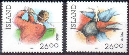 ISLANDIA 1991 - ICELAND - DEPORTES - GOLF - LUCHA - YVERT 702/703** - Golf