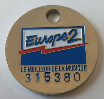 Jeton De Caddie - FINA - Europe 2 - LE MEILLEUR DE LA MUSIQUE - FINA - En Métal - Neuf - (1) - - Trolley Token/Shopping Trolley Chip