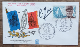 FDC 1970 - YT N°1630 - ALPHONSE JUIN MARECHAL DE FRANCE - PARIS - 1970-1979