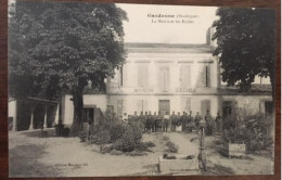 Cpa 24 Dordogne, Gardonne, La Mairie Et Les Ecoles, Animée, éd Morande Fils, écrite En 1917 - Sonstige & Ohne Zuordnung