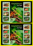 TOGO 2024 MS 8V - REG & OVERPRINT - AMPHIBIANS AMPHIBIENS - FROGS FROG TOAD TOADS GRENOUILLES GRENOUILLE - MNH - Kikkers