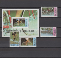 Burkina Faso (Upper Volta) 1980 Olympic Games Moscow, Cycling Set Of 4 + S/s MNH - Estate 1980: Mosca