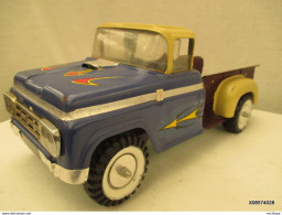 Voiture Miniature 1/??em  - 33 Cm / 11 Cm  PIK UP US Patent  En Tole Lourde  900 Gr Peinture D'origine Bleue T B Etat - Jouets Anciens