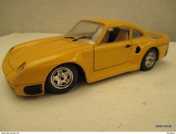 Voiture Miniature 1/25 Em 18 Cm X 7 Cm   PORCHE 959 Peinture D'origine   Jaune   Tres Bon Etat - Jouets Anciens