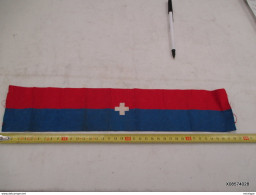 Brassard  38 Cm  Rouge  Et Bleu Avec Croix Blanche - Ausrüstung