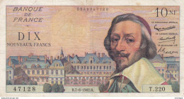 10 N F  Francs  - Richelieu  B.7 - 6  -  1962   - T . 220.    Z 80628      TT B - 10 NF 1959-1963 ''Richelieu''