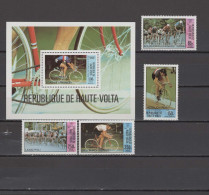 Burkina Faso (Upper Volta) 1980 Olympic Games Moscow, Cycling Set Of 4 + S/s With Winners Overprint MNH - Ete 1980: Moscou