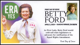 USA 2024 Betty Ford,Wife Of President Gerald Ford,Health,Breast Cancer Awareness,First Lady,FDC (**) - Lettres & Documents