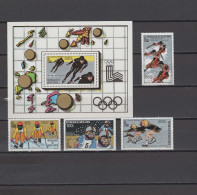 Burkina Faso (Upper Volta) 1980 Olympic Games Lake Placid Set Of 4 + S/s MNH - Invierno 1980: Lake Placid