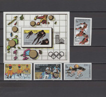 Burkina Faso (Upper Volta) 1980 Olympic Games Lake Placid Set Of 4 + S/s Imperf. MNH -scarce- - Winter 1980: Lake Placid