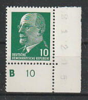 DDR Ulbricht 10 Pfg. Mit DKZ "B", Geprüft - Unused Stamps