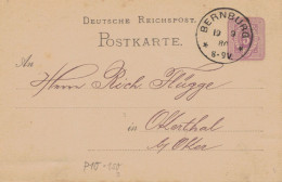 Ganzsache 5 Pfennig - Gebrüder Lange Bernburg 1880 > Richard Flügge Okerthal - Postkarten