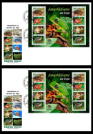 TOGO 2024 FDC MS 8V - REG & OVERPRINT - AMPHIBIANS AMPHIBIENS - FROGS FROG TOAD TOADS GRENOUILLES GRENOUILLE - Frösche