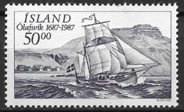 ISLANDIA 1987 - ICELAND - TRICENTENARIO DEL PUERTO DE OLAFSVIK - YVERT 616** - Schiffe