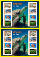 TOGO 2024 MS 8V IMPERF - REG & OVERPRINT - REPTILES - TURTLE TURTLES TORTUES SNAKE SNAKES SERPENTS CROCODILE - MNH - Schildpadden