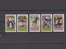 Central Africa 1979 Olympic Games Moscow, Basketball Set Of 5 MNH - Estate 1980: Mosca