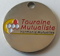 Jeton De Caddie - Assurances - Touraine Mutualiste - Harmonie Mutuelles - En Métal - - Jetons De Caddies