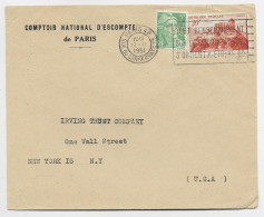 N°841A + GANDON 5FR VERT  LETTRE PERFORE CNE PARIS 1951  USA AU TARIF - Covers & Documents