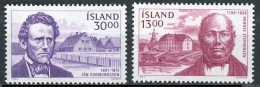 ISLANDIA 1985 - ICELAND - PERSONAJES ISLANDESES POLITICOS - YVERT 592/593** - Ungebraucht