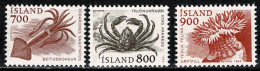 ISLANDIA 1985 - ICELAND - FAUNA MARINA - YVERT 589/591** - Nuevos