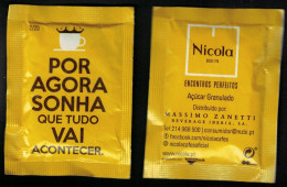 Portugal Sachet Sucre Sugar Bag Cafés Nicola Por Agora Sonha Que Tudo Vai Acontecer - Azúcar