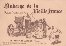 CHAUMONT SUR YONNE, AUBERGE DE LA VIEILLE FRANCE REF 16242 - Publicidad