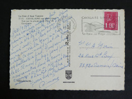 CAVALAIRE SUR MER - VAR - FLAMME SUR MARIANNE BEQUET - VUE SUR LA PLAGE ET LE PARC DE CAVALAIRE - Mechanical Postmarks (Advertisement)