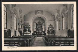 AK Herten /Baden, St. Josefskirche, Innenansicht  - Baden-Baden