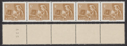 TELEX Telecom Post 1964 1972 HUNGARY NUMBERED Roll Coil Automat Automatic Automata STAMP Stripe  - MNH 6 Ft - Usado