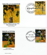 Nouvelle Calédonie Wallis Et Futuna 2003 2 FDC's Paul Gauguin Emission Commune New Caledonia - Emissions Communes