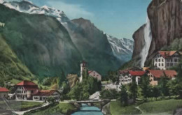 LAUTERBRUNNEN, MIT STAUBBACH UND JUNGFRAU COULEUR REF 16244 - Lauterbrunnen