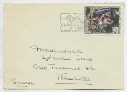 FRANCE TABLEAU 50C E DELACROIX SEUL LETTRE GRASSE 1963POUR SUISSE AU TARIF - 1921-1960: Periodo Moderno