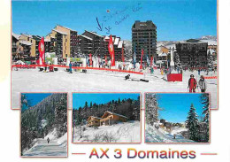 09 - Ax Les Thermes - 3 Domaines - Multivues - Hiver - Neige - Skieurs - CPM - Voir Scans Recto-Verso - Ax Les Thermes