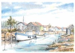 17 - Ile D'Oléron - Chenal Ostréicole - Aquarelle De Jean Pierre Lafargue - Art Peinture - CPM - Voir Scans Recto-Verso - Ile D'Oléron