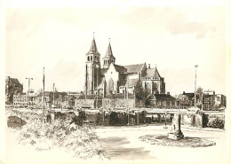 Pays-Bas - Nederland - Arnhem - Basiliek St.-Walburgis En Airborneplein - Oudste Kerk Van Arnhem - Art Dessin De Marius  - Arnhem